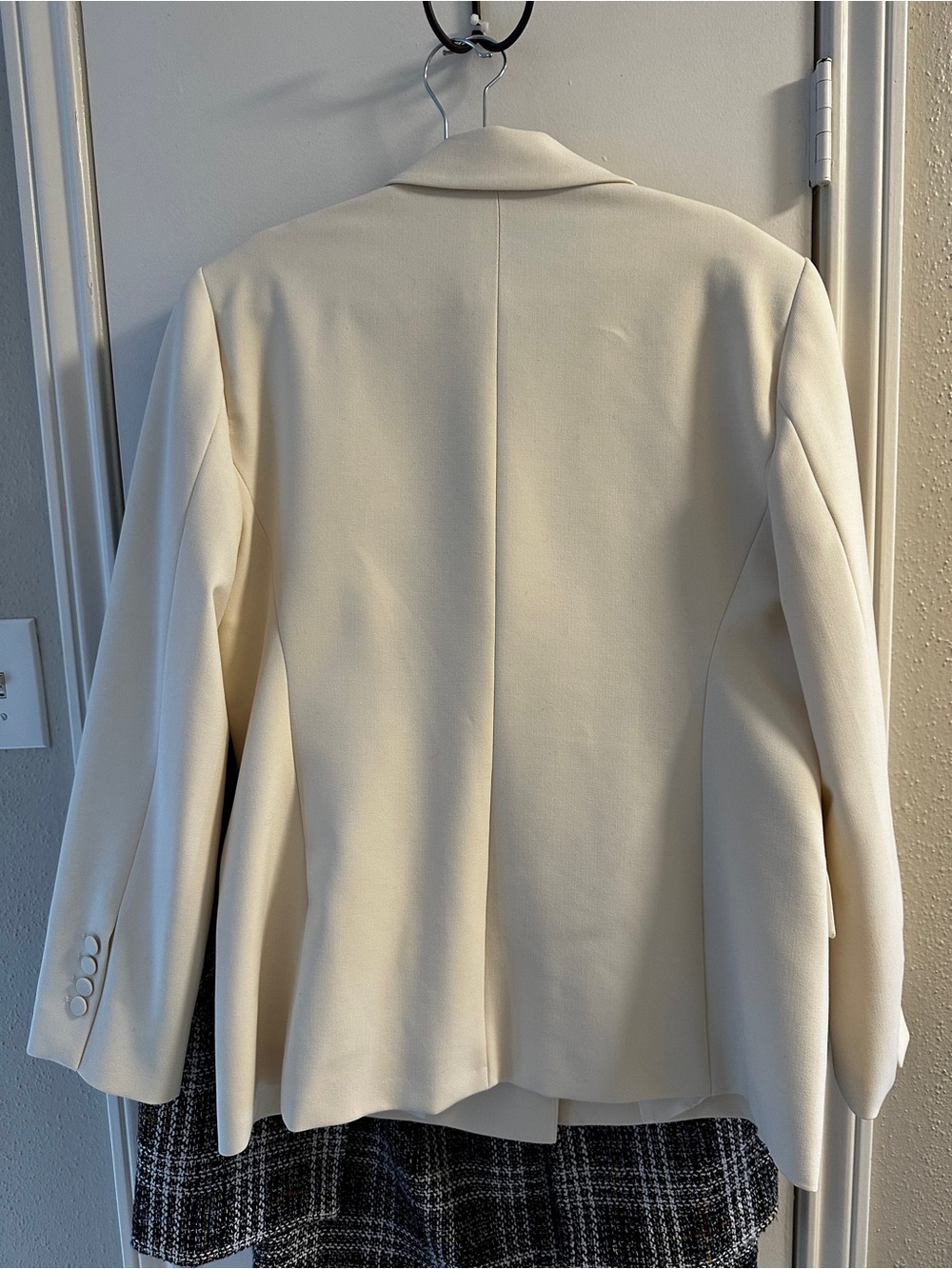 ZARA Cream Double-Breasted Blazer Jacket - Picture 2 of 8